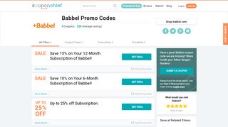 
                            9. Babbel Coupons - Save 25% with Feb. 2019 Coupon & Promo Codes