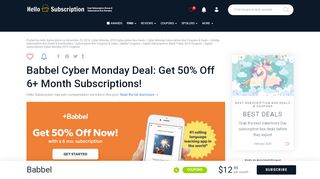 
                            13. Babbel Cyber Monday Deal: Get 50% Off 6+ Month Subscriptions ...