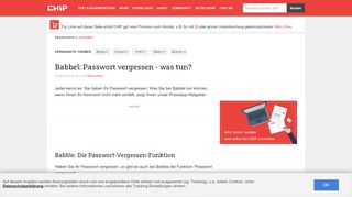 
                            4. Babbel: Passwort vergessen - was tun? - CHIP