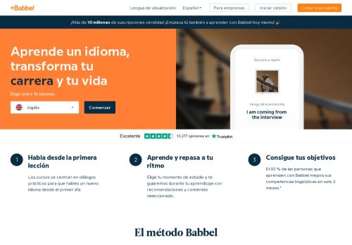 
                            10. Babbel.com: Aprende inglés, alemán y otros idiomas en línea