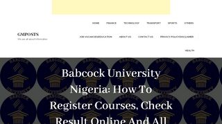 
                            7. Babcock University Nigeria: How To Register Courses, Check Result ...