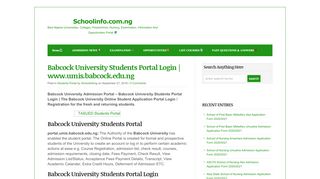 
                            9. Babcock University Students Portal Login | www.umis.babcock.edu.ng ...