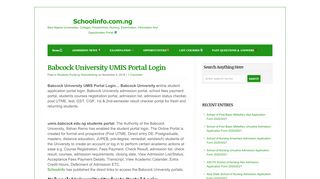 
                            10. Babcock University UMIS Portal Login - Schoolinfo.com.ng