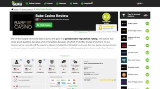 
                            8. Babe Casino Review | Honest casino review from Casino Guru