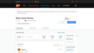 
                            13. Babe Casino Review & Ratings by Real Players - 2019