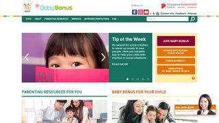 
                            2. Baby Bonus - Parent Portal Homepage