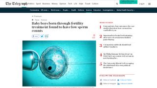 
                            9. Baby boys born through fertility treatment found to have low sperm ...