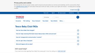 
                            7. Baby Club FAQ | Help & Support | Tesco UK