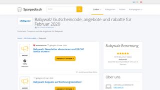 
                            6. ? Babywalz Gutscheincode || 60% Rabatt ⇒ EXKLUSIV - Sparpedia.ch