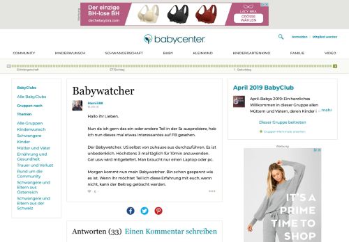
                            11. Babywatcher - April 2019 BabyClub - BabyCenter