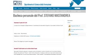 
                            8. Bacheca personale del Prof. STEFANO MASTANDREA