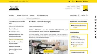 
                            3. Bachelor Molekularbiologie - Studienzugang