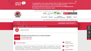 
                            11. Bachelor of Arts (Honours) in Cultural Studies - Lingnan ... - jupas