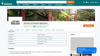 
                            11. Bachelor of Computer Application at Women's Christian College ...