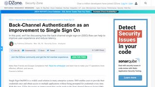 
                            4. Back-Channel Authentication as an improvement to Single Sign On ...