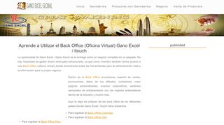 
                            3. Back Office| Utiliza la Oficina Virtual Gano Excel/Itouch