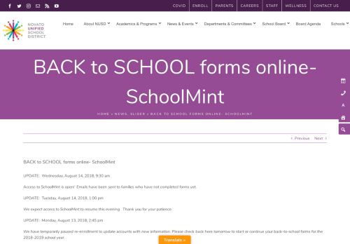 
                            8. BACK to SCHOOL forms online- SchoolMint | NUSD