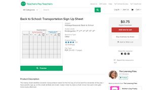 
                            1. Back to School: Transportation Sign Up Sheet by The Learning Files