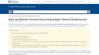 
                            8. Back Up Wharton Account Data using Google Takeout (Students ...