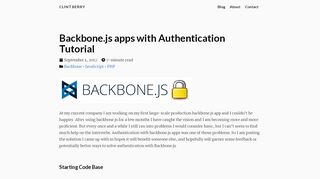 
                            12. Backbone.js apps with Authentication Tutorial // Clint Berry