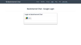 
                            3. Backchannel Chat - Google Login