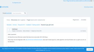 
                            7. Backend Login geht nicht - Shopware Community Forum
