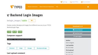 
                            4. Backend Login Images (belogin_images) - TYPO3 Extension Repository