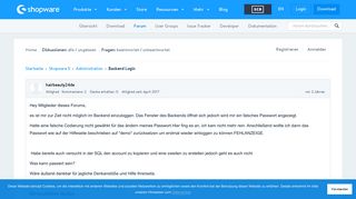 
                            1. Backend Login - Shopware Community Forum