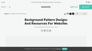 
                            3. Background Pattern Designs And Resources For Websites - Awwwards