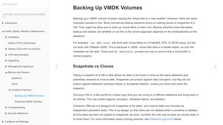 
                            9. Backing Up VMDK Volumes · VMware vSphere Integrated Containers ...