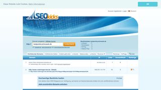 
                            10. Backlink Analyse textportal.primoweb.de » SEOkicks Backlinkcheck