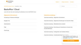 
                            4. Backoffice / Cloud – GASTROFIX Support-Center