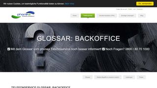 
                            3. Backoffice - Telefonservice und Sekretariatsservice Glossar - Phonea