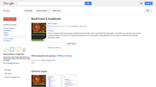 
                            9. BackTrack 5 Cookbook