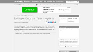 
                            12. Backup per iCloud und iTunes – So geht es - Macwelt
