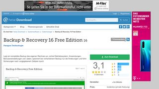 
                            10. Backup & Recovery 16 Free Edition | heise Download