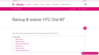 
                            10. Backup & restore: HTC One M7 | T-Mobile Support