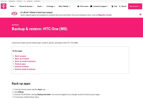 
                            6. Backup & restore: HTC One (M8) | T-Mobile Support