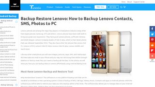 
                            8. Backup Restore Lenovo: How to Backup Lenovo Contacts, SMS ...