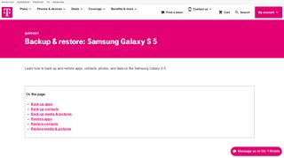 
                            6. Backup & restore: Samsung Galaxy S 5 | T-Mobile Support