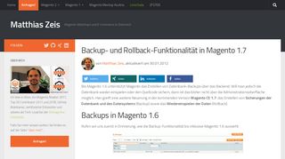 
                            13. Backup- und Rollback-Funktionalität in Magento 1.7 | Matthias Zeis