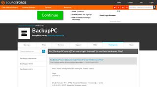 
                            2. BackupPC / Re: [BackupPC-users] Can users login themself to see ...
