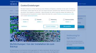 
                            7. Backups mit MySQLDumper erstellen - 1&1 IONOS