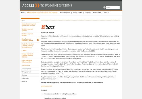 
                            8. Bacs Payment Schemes Limited | Access to Payment Systems