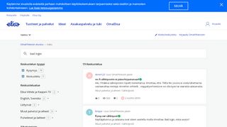 
                            13. Bad login - OmaYhteisö - Elisa
