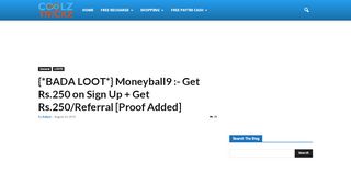 
                            5. {*BADA LOOT*} Moneyball9 :- Get Rs.250 on Sign Up + Get Rs.250 ...