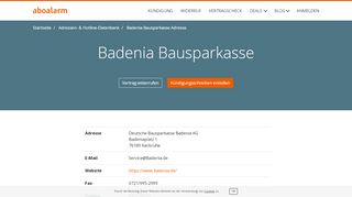 
                            12. Badenia Bausparkasse - Aboalarm