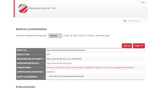 
                            7. Badische Landesbibliothek - Metadata Explorer Tool