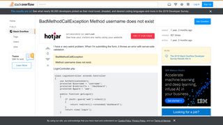 
                            4. BadMethodCallException Method username does not exist - Stack Overflow