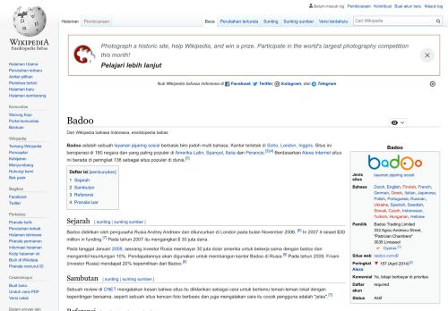 
                            13. Badoo - Wikipedia bahasa Indonesia, ensiklopedia bebas